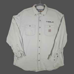 Carhartt FR Fire Resistant Work Shirt | Men’s Large Regular | Tesla Logo